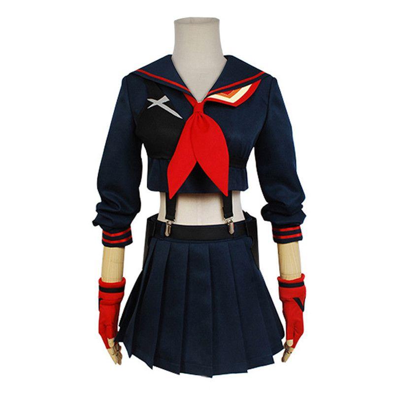 Убить Убить Ла Матой Рюко Косплей Костюм Школьная Форма Темно-синий Матросский Костюм Наряд Costume Set(No Wig),M