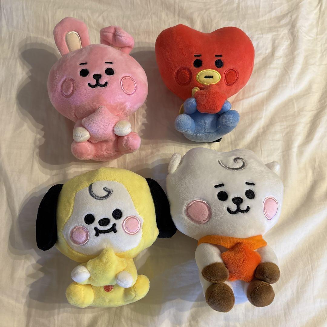 [Б/У] Набор мягких игрушек BT21 (Куки, Тата, Чимми, Р. Дж.)
